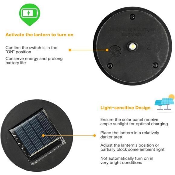 New 2 Pack Hanging Outdoor Ramadan Solar Lantern Waterproof 6 Lumens Brown Decor - Picture 4 of 7